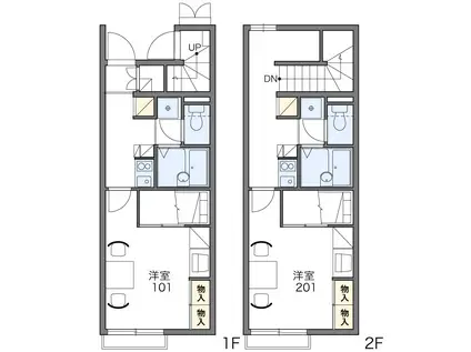 レオパレスROSEBELL(1K/2階)の間取り写真