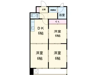 コーポナニワ(3DK/3階)の間取り写真