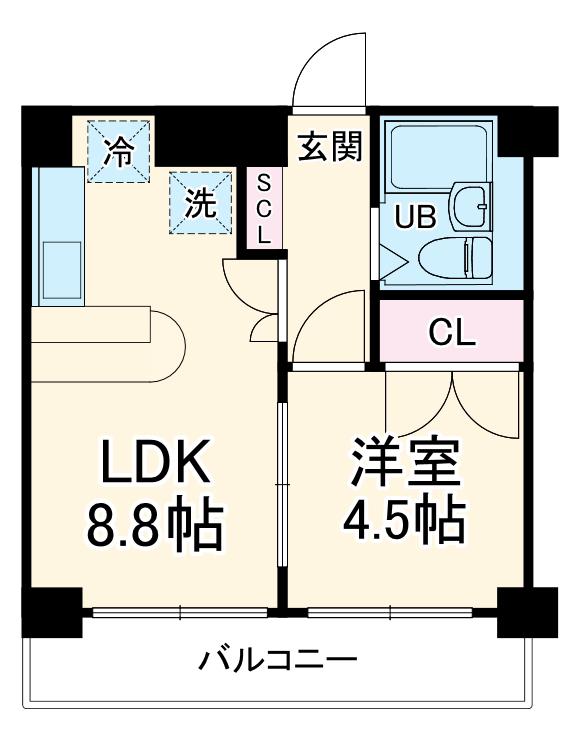 カーサノア八事(1LDK/1階)の間取り写真