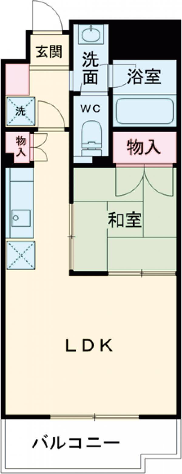 高砂ハイツ高崎西口(1LDK/9階)の間取り写真