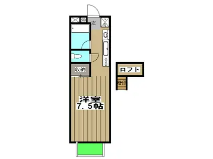 メゾンKT(1K/2階)の間取り写真