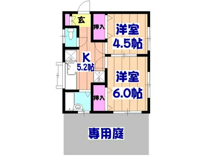 総武・中央緩行線 津田沼駅 徒歩23分 2階建 築52年(2DK)の間取り写真