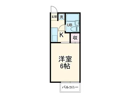 マウンテンⅥ(1K/1階)の間取り写真