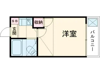 レジデンス狛江Ⅰ(1K/1階)の間取り写真