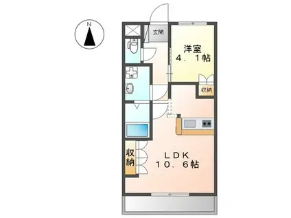 グレイスヴィラ(1LDK/1階)の間取り写真