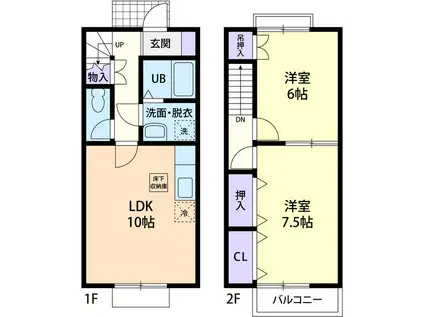 グランシャリオ(2LDK)の間取り写真