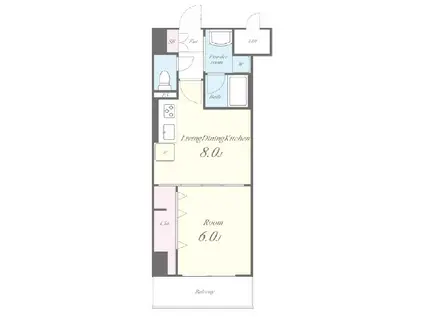 GRAND CHARME(1LDK/8階)の間取り写真