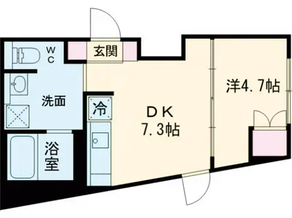 SOU三軒茶屋(1DK/4階)の間取り写真