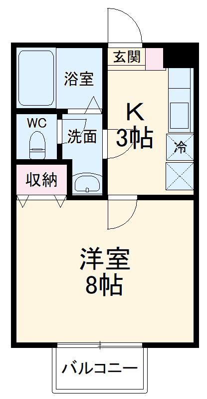 パレス北浦和(1K/1階)の間取り写真