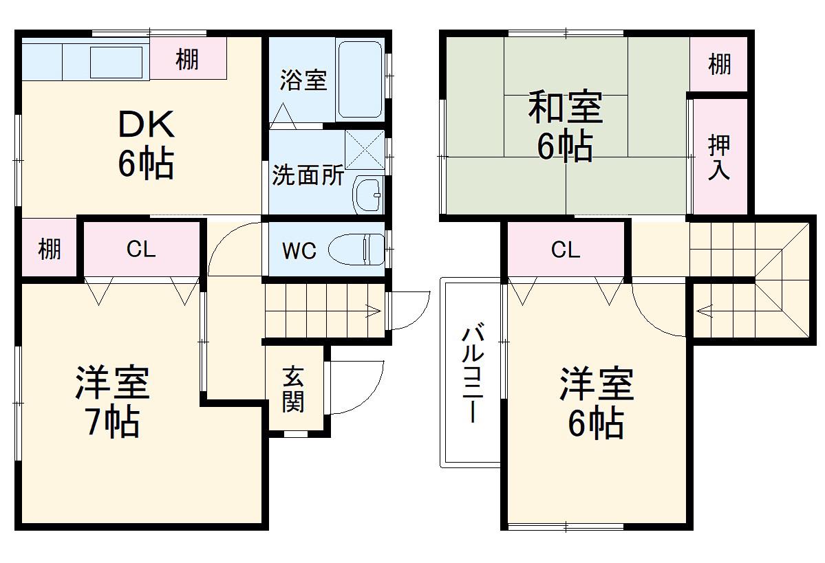 東武鉄道野田線 豊四季駅 徒歩16分 2階建 築51年(3DK)の間取り写真