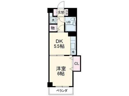 コーポ弥生(1DK/3階)の間取り写真