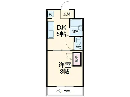 グリーンハイツⅡ(1DK/1階)の間取り写真