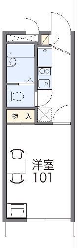 レオパレス朝日(1K/1階)の間取り写真