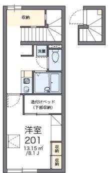 レオパレスサンハート(1K/2階)の間取り写真