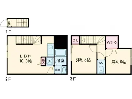 プライムガーデン中馬込(2LDK/2階)の間取り写真