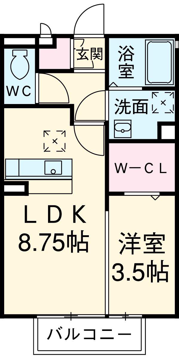 リバーサイド味美(1LDK/1階)の間取り写真