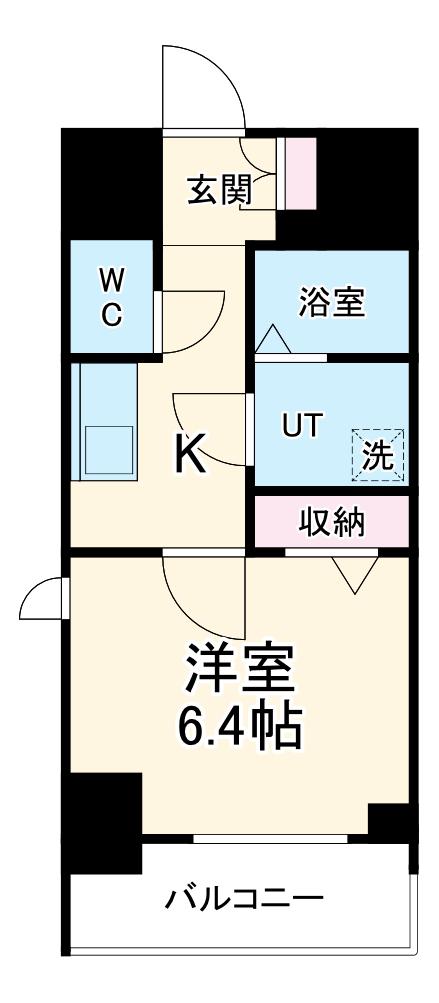 エスリード名古屋STATION ウエスト(1K/6階)の間取り写真