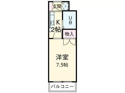 カーサノア八事(1K/2階)の間取り写真