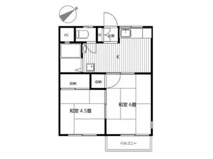 コーポラスC(2DK/2階)の間取り写真