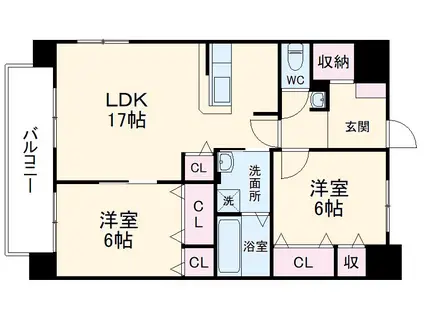 クランベリー(2LDK/2階)の間取り写真