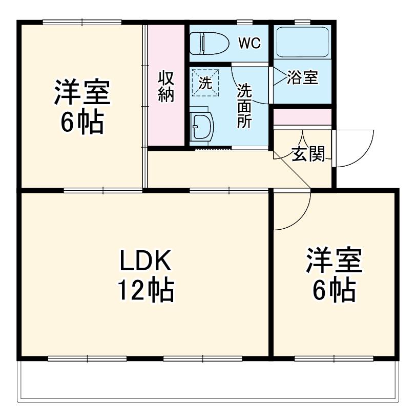 サンシティーC(2LDK/2階)の間取り写真