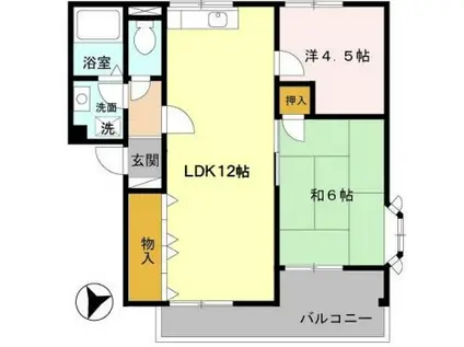 ヴァンベールクレスト(2LDK/3階)の間取り写真