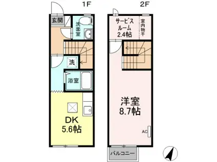 リビオンＨ＆Ｍ(1DK)の間取り写真