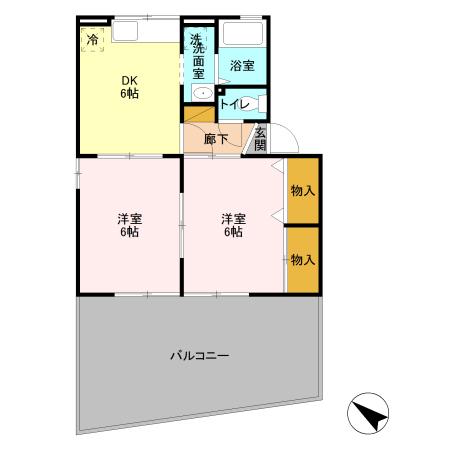 アージュ II(2DK/2階)の間取り写真