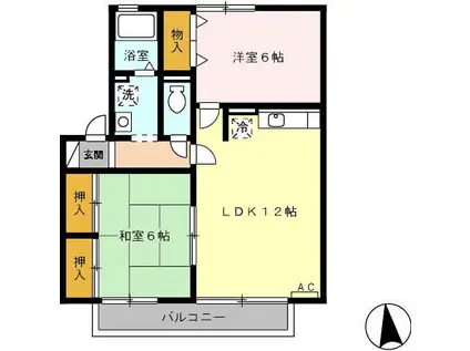 トラスト21(2LDK/1階)の間取り写真