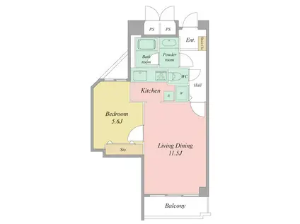 佐鳴湖パークタウンサウス(1LDK/7階)の間取り写真