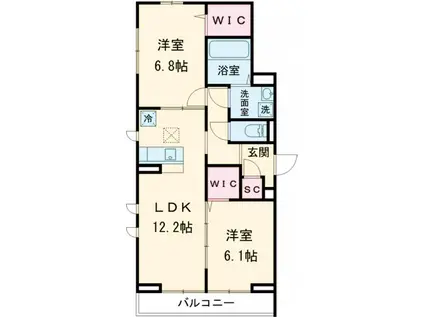 MAISON DES ANGES(2LDK/1階)の間取り写真