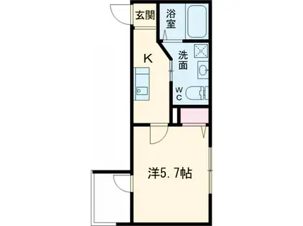 メルディア亀有(1K/3階)の間取り写真