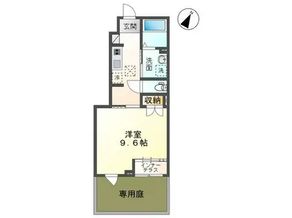 アジュール(1K/1階)の間取り写真