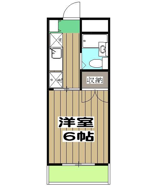 パティオプラスパⅢ(1K/1階)の間取り写真