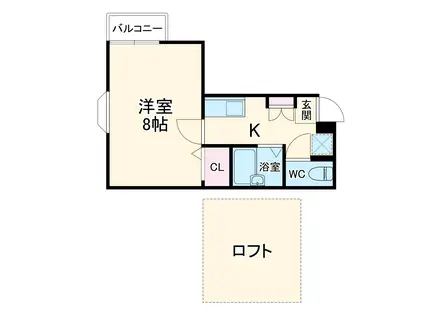 サンライズガーデン博多Ⅱ(1K/1階)の間取り写真