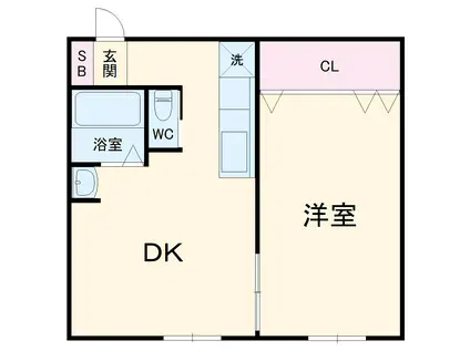 加賀山コーポ3(1DK/3階)の間取り写真