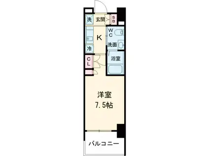 LADOUCEURお花茶屋Ⅰ(1K/7階)の間取り写真