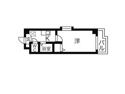 BASIC 2000(1K/2階)の間取り写真