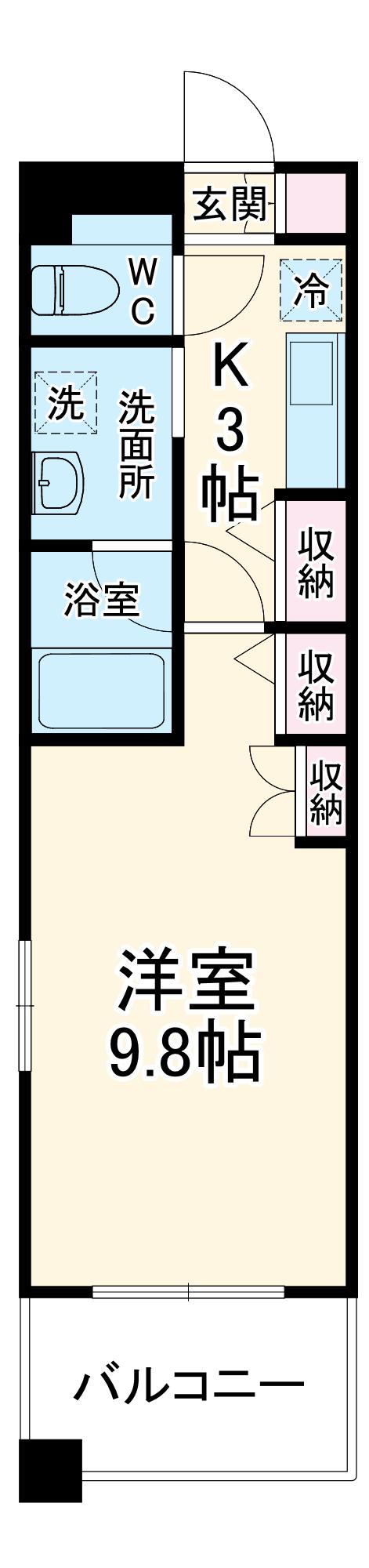 ラ・クールさいたま(1K/5階)の間取り写真
