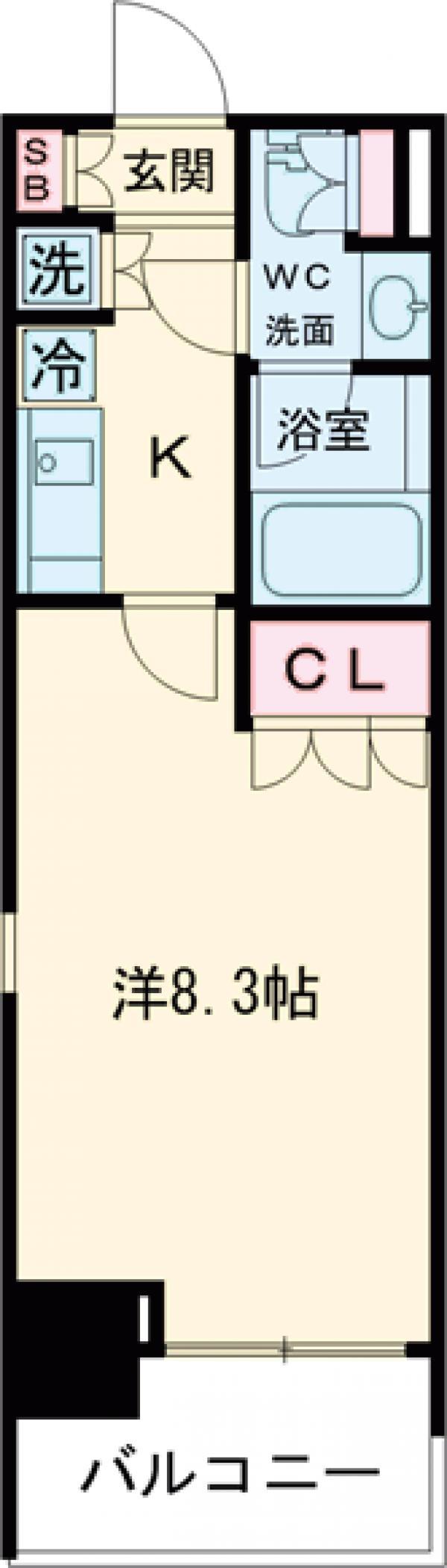 ドゥーエつつじヶ丘(1K/5階)の間取り写真