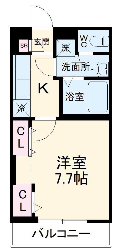 グレイス船橋法典(1K/1階)の間取り写真