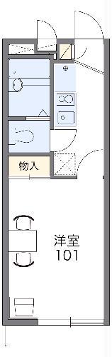 レオパレススリーフォー(1K/1階)の間取り写真
