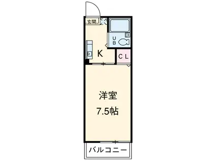 エスパルス(1K/2階)の間取り写真