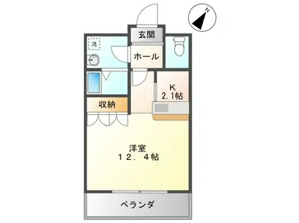 ウェルストン・シャルム(1K/1階)の間取り写真