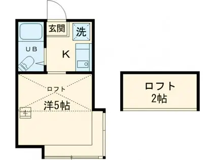 メゾン喜多見(1K/1階)の間取り写真