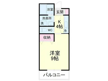 プロキオン(1K/2階)の間取り写真