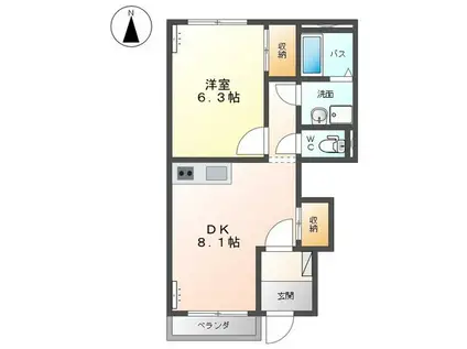 フォレスト ヴィラ パート2(1DK/1階)の間取り写真