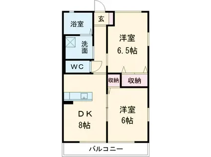 カーサ・ミラ(2LDK/2階)の間取り写真