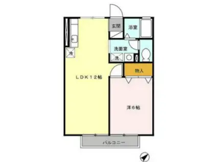 プログレヒノ(1LDK/2階)の間取り写真