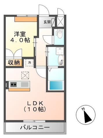 サニーコート1(1LDK/1階)の間取り写真
